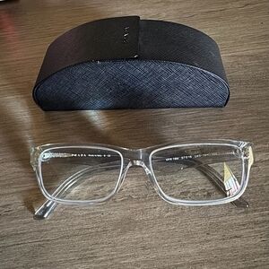 Prada Clear Eyeglasses with Black Textured Case